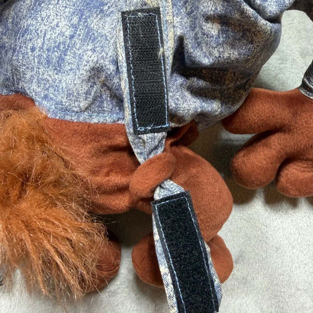 Vintage 90s Brown Blue Polyester Looney Tunes Taz Plush Backpack‎ OS